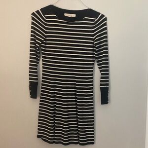 LOFT Black and White Striped Knit Top